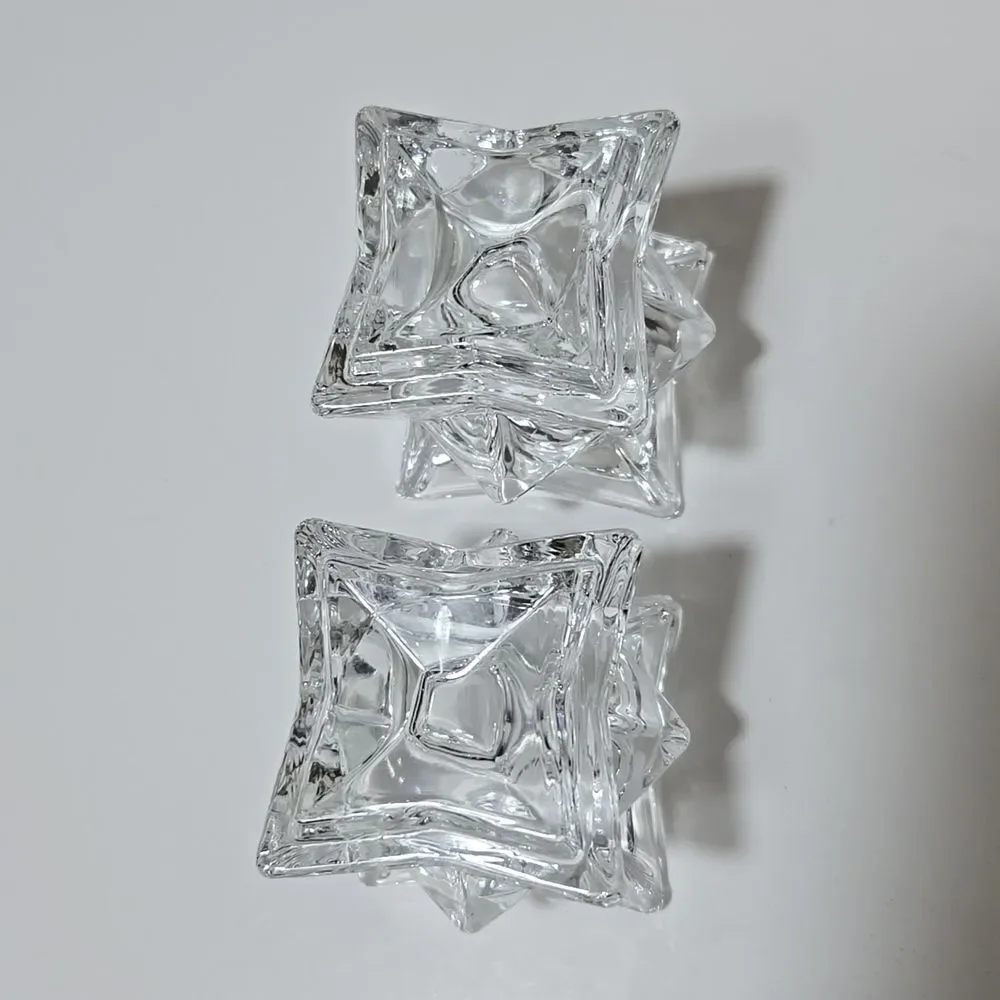 Lead Crystal 3D Star Candle Holders Modern Elegant Candlestick Diamond Geometric